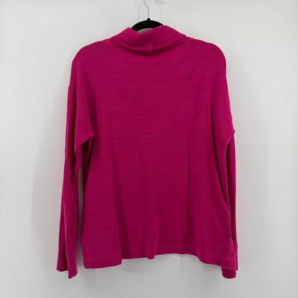 J Crew Vintage Fleece Cowl Neck Pullover‎ Sweater Fuchsia Pink Size S